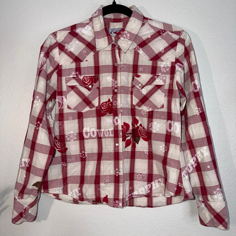 Roper Cowgirl Trophy Red Plaid Pearl Snap Western Shirt